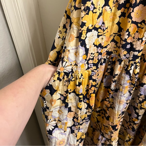 NWT Free People Park Slope Floral Maxi Dress Dark Combo Large - Picture 9 of 14